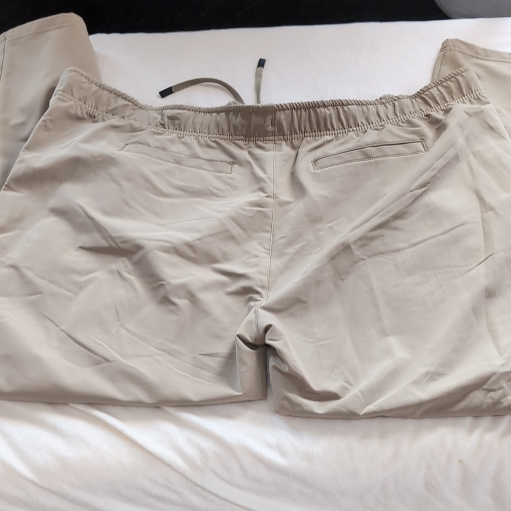 Men's Size 3X Vively Fleece Lined Khaki Elastic Drawstring Waist Athletic Pants - Picture 7 of 12